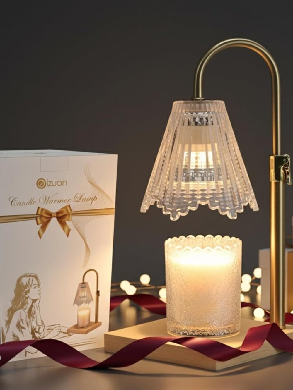 Candle Warmer Lamp,Dimmable with Timer, Height Adjustable,2 bulbs! Gorgeous!NEW